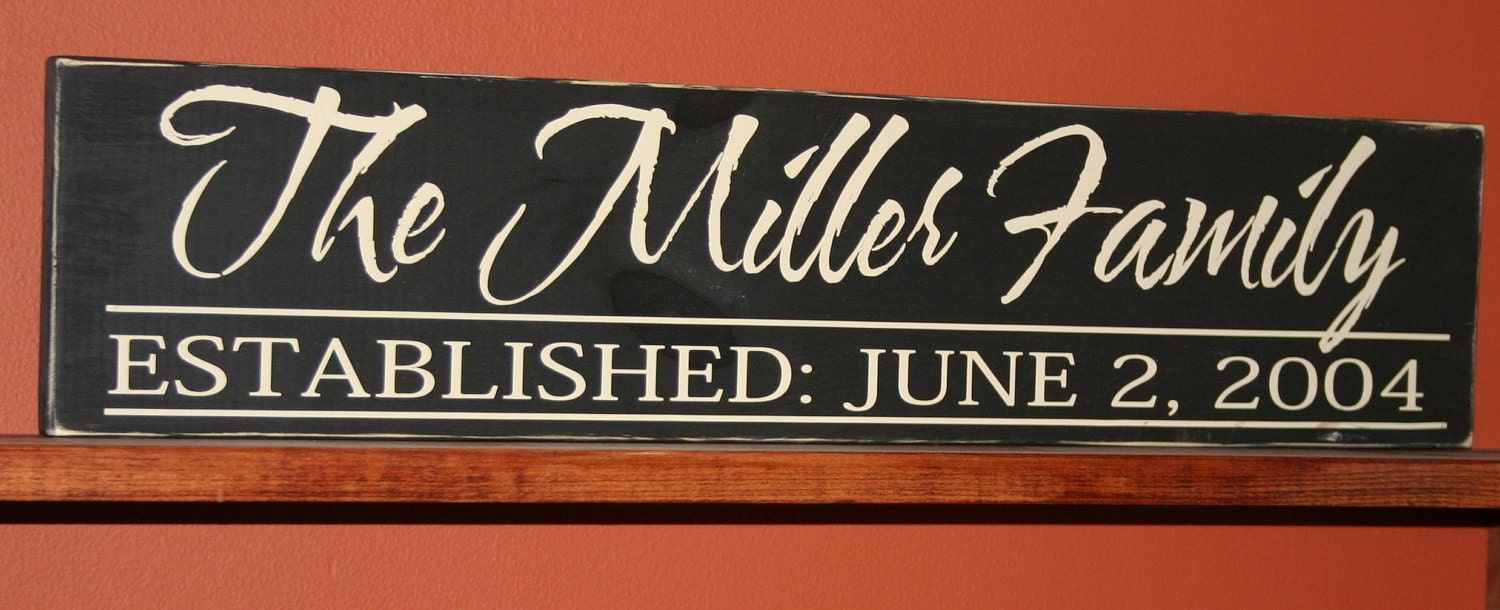 Hand painted Personalized Family Established Wood Sign- Vinyl Lettering wall words graphics Home decor itswritteninvinyl