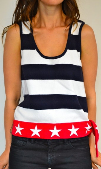patriotic stars 'n' stripes american flag USA tank top, xs-medium