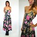 reserved -- BEST BUDS faded floral GRUNGE maxi spaghetti strap dress, xsmall-medium