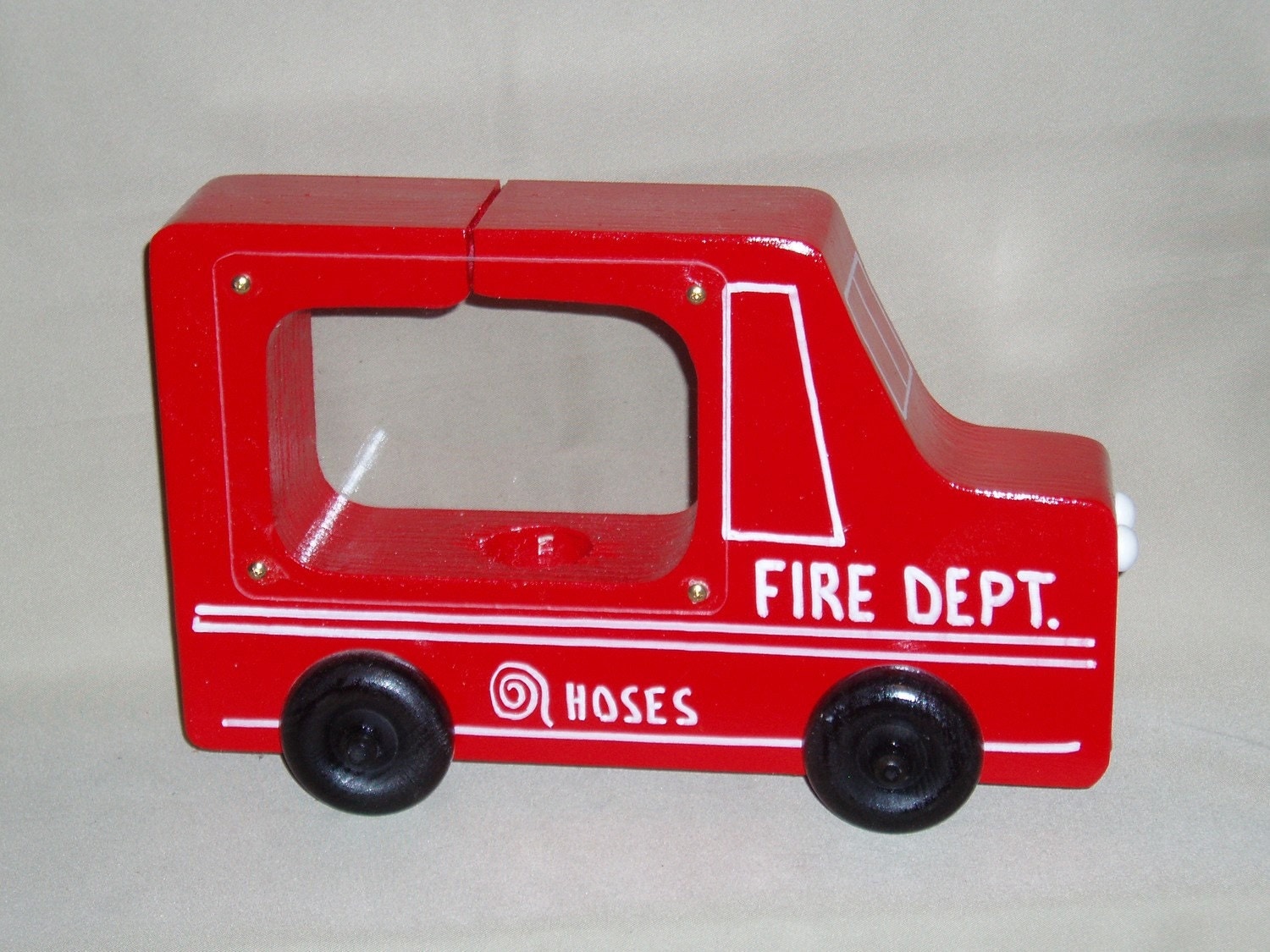 Fire Truck Piggy Bank by Andersonwoodworks on Etsy