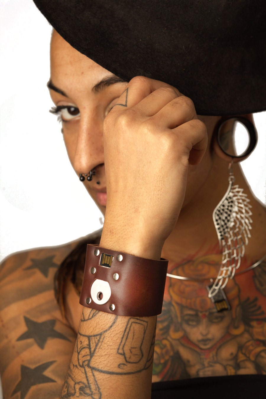 Usb Leather bracelet - Brown, 8 Gb