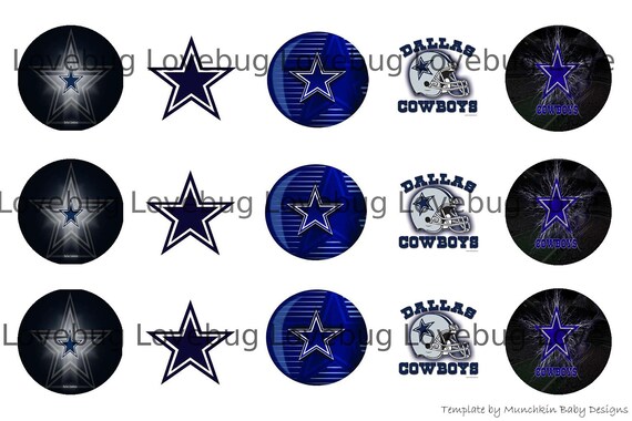 Items similar to Dallas Cowboys bottle cap images 1 inch circles on Etsy