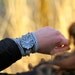 Gray Suede Bracelet Watch with Black Contemporary Interchangeable Face