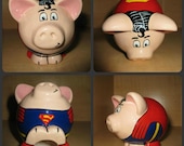 Super Hero Hogs Ceramic Mini Pig (Made to Order)