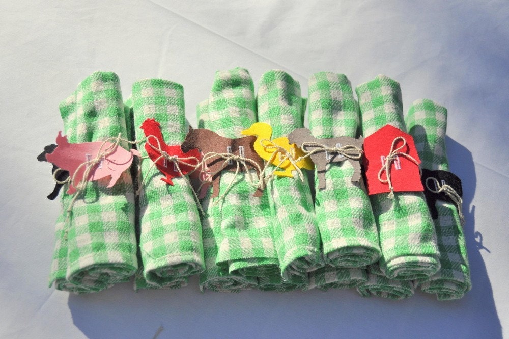 Farm Sewing Templates: Modern Farm Napkin Ties and Applique Template Set (PDF File INSTANT DOWNLOAD)