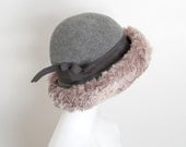 Vintage 60s MR JOHN  Wool Felt and Faux Fur Hat
