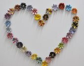 FREE SHIPPING: Origami paper flower in yellow, attached to a magnet base