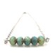 Bar Necklace, Teal and Lime in Sterling Silver