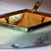 Dr Who's Ood: Upcycled hand painted vintage leather Etra clutch purse