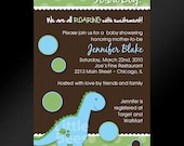 20, 4x6 -- Roaring Dinosaur T-Rex Baby Shower or Birthday Invitations -- Custom