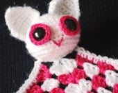 Crochet Cat Lovey Security Blanket Kitty Kitten Toy