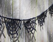 Halloween Bunting Crochet Black Spider Web