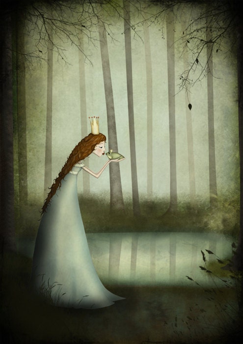 The frog prince - Illustration print (size 5" x 7")