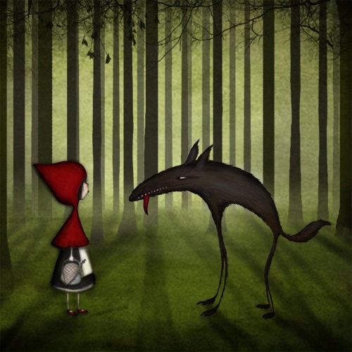 Little red riding hood - Illustration print, largest size (A3, 11.7" x 11.7")