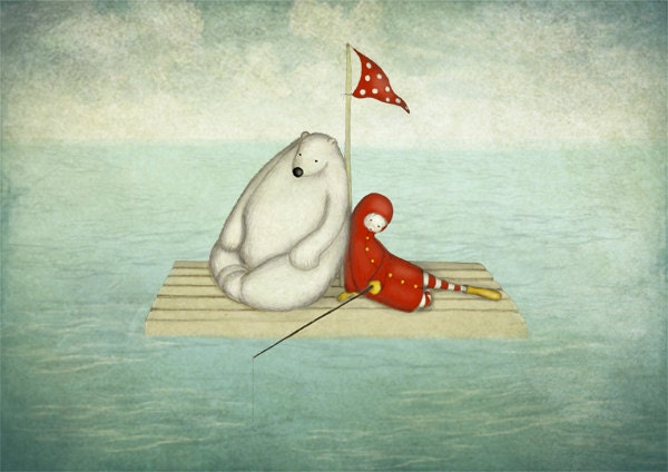 Calm water - Illustration print, largest size (A3, 11.7" x 16.5")