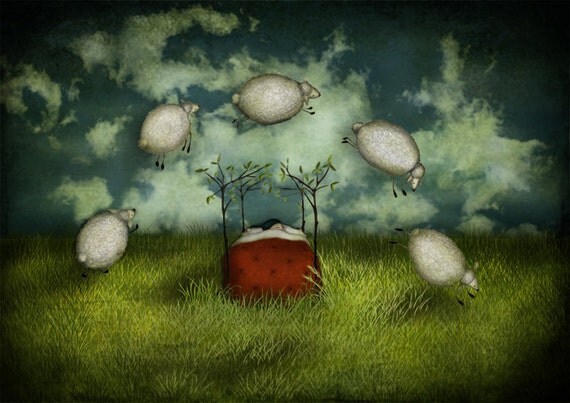 Counting sheeps - Large size (A3, 11.7" x 16.5")