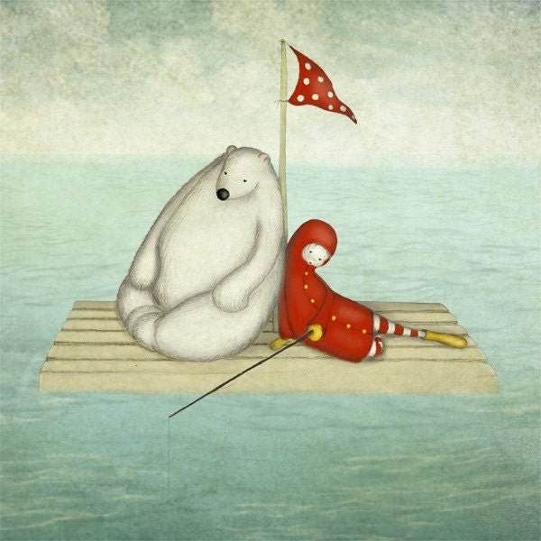 Calm water - Illustration print (size 5" x 7")