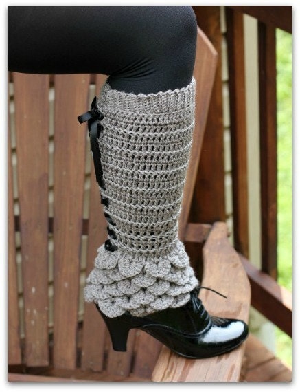 Crochet PATTERN Crocodile Stitch Legwarmers - Permission to Sell Finished Items