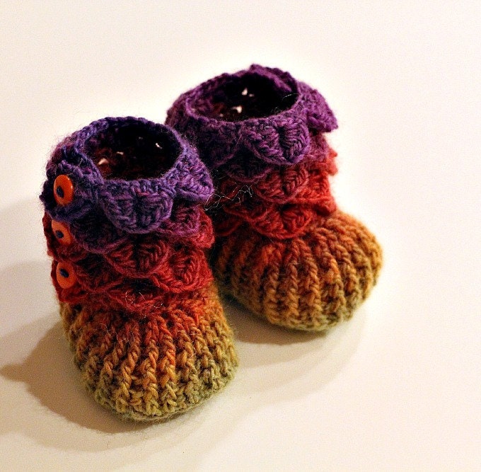 Crocodile Stitch Booties (Baby Sizes) - Crochet Pattern PDF - Permission to Sell Finished Items