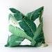 Green Floral Decorative Designer Pillow Cover 18 NEW Accent Cushion Tropical Palm fronds Leaves nature jungle white forest modern Resort