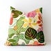 Modern Tropical Hot Pink Green Decorative Designer Pillow Cover 20" Accent Cushion Resort summer leaves Palm Springs leopard spots