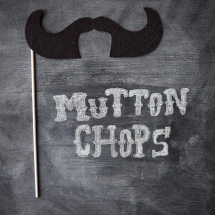 mustache on a stick - mutton chops