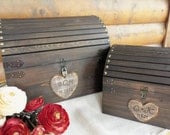 Wedding Card Box - Medium Size - Rustic Wood Fairytale Treasure Chest