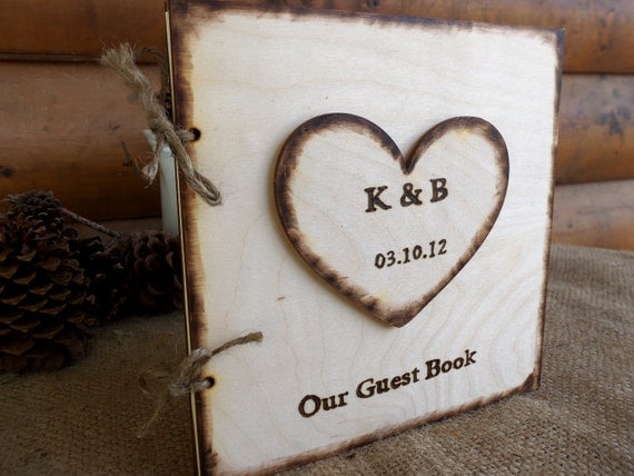 Sign in  Wood Wedding  In Book  with sign rustic  book guest Guest Book Medium Large  Rustic Guest