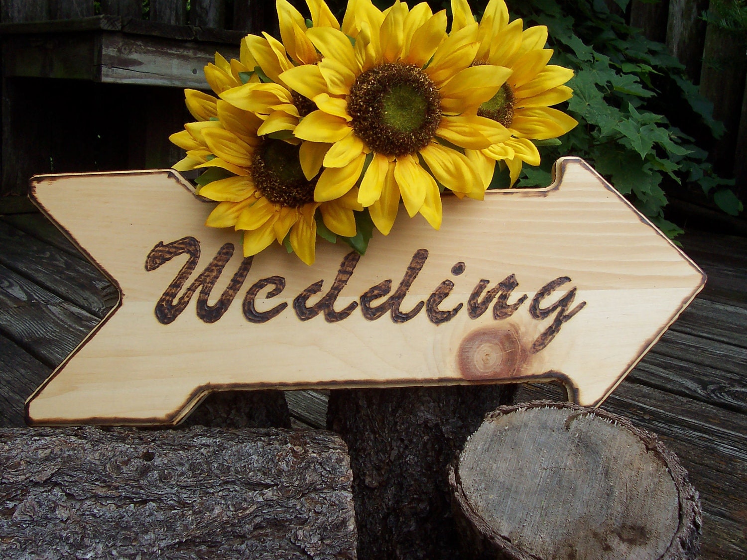 Large  Rustic Directional Sign for your Reception or Wedding
