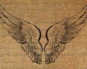 Angel Wings Flying Digital Image Download Transfers To Pillows Totes Tea Towels Burlap No. 1921