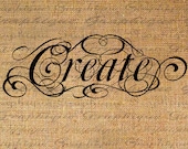 Create Fancy Script Text Typography Word Digital Image Download Sheet Transfer To Pillows Totes Tea Towels Burlap No. 2283