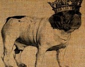 Digital Download Collage Sheet Burlap Transfer French BULLDOG Bull Dog Crown Canine Pet Animal Puppy Iron On Pillows Totes Tea Towels  2761