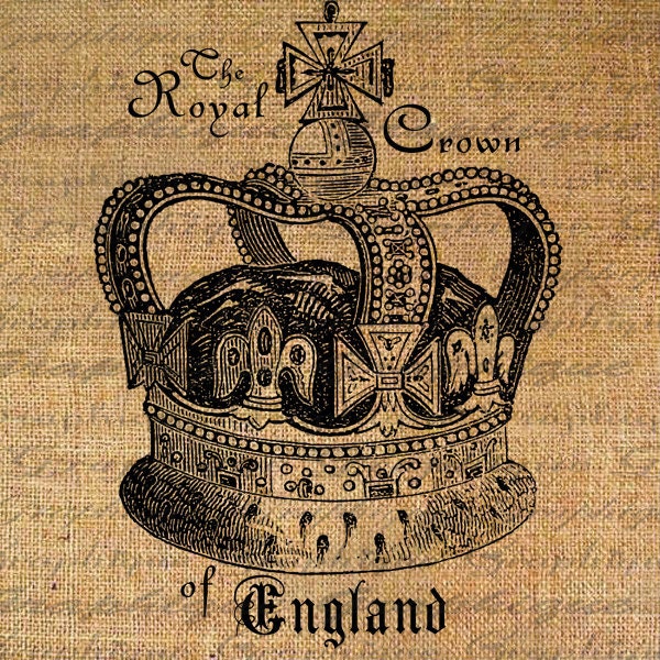 Royal CROWN of ENGLAND Crown Words Text Digital by Graphique