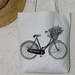 Digital Download Collage Sheet Burlap Transfer Vintage BICYCLE Basket Flowers Ribbons Bike Iron On Fabric Pillows Tote Tea Towels No. 1804