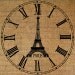 Clock Eiffel Tower Paris France French Roman Numerals Large Digital Image Download Transfer To Pillows Tote Tea Towels Burlap No.2709