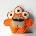 Stuffed Monster Plush, Plush Felt Monster, Alien Plush, Cute Plush, Felt Stuffed Monster, Orange