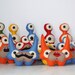 Stuffed Monster Plush, Plush Felt Monster, Alien Plush, Cute Plush, Felt Stuffed Monster, Orange