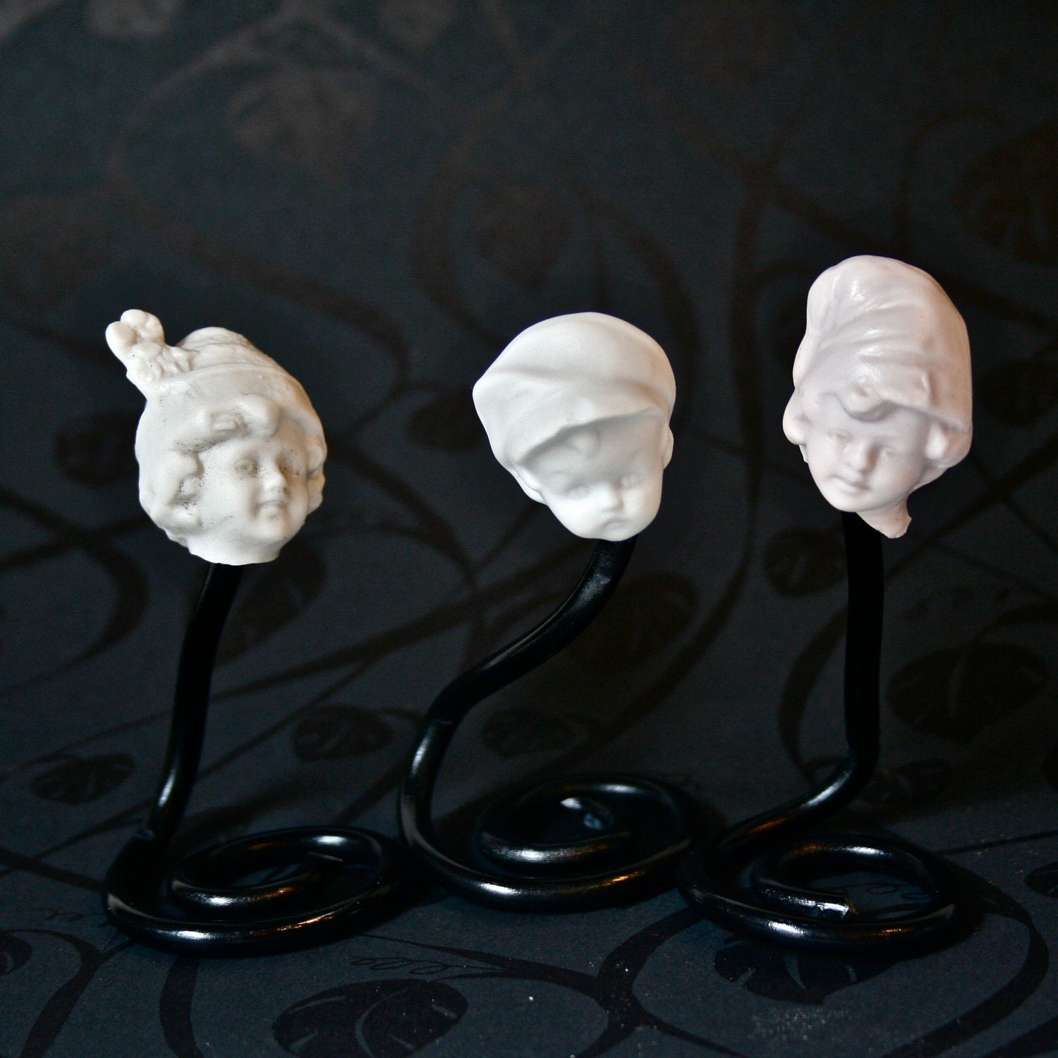 Porcelain Doll Parts -  Three Young Boy Heads