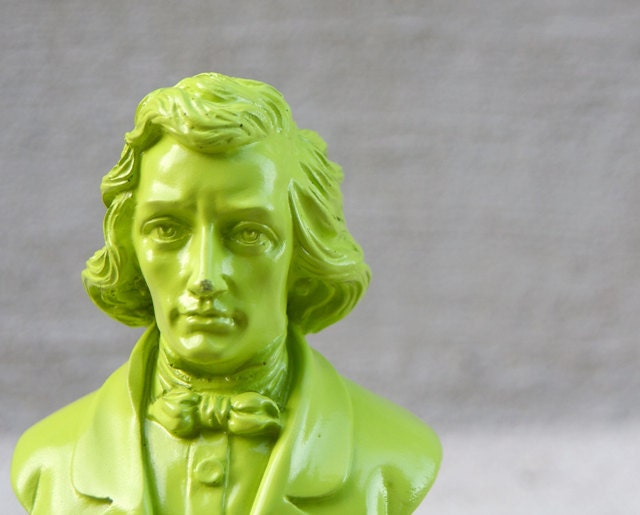 Lime Green Chopin Figurine Statue - Pop Art Decor - RetroPops
