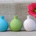 Aqua, Spring Green, White Painted Vases/Candle Holders - Collection of 3 - Fresh