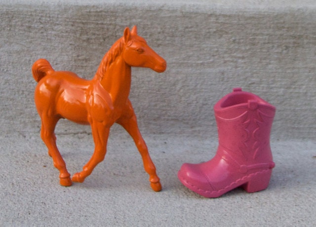 Orange Painted Horse - Funky Home Decor - Kitschy and Fun