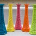 Colorful Painted Vases - Centerpieces - Set of 5
