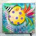 Original Artwork Yellow Summer Bird on Etsy (5x5 wood block)