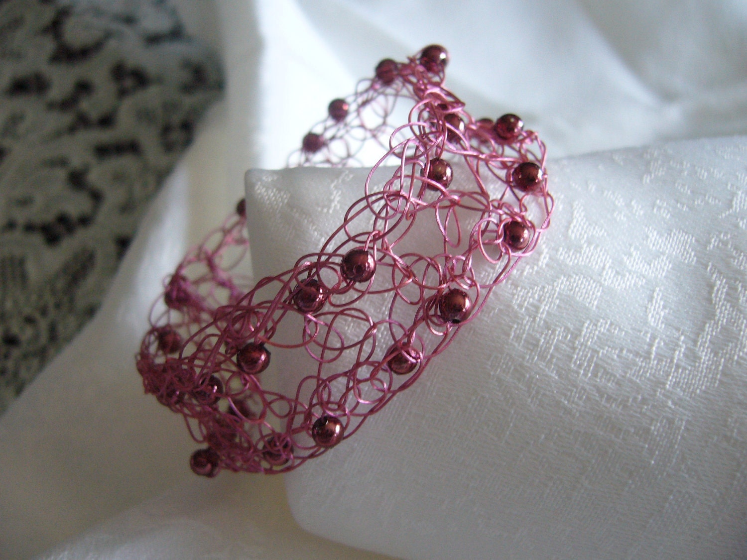 Crochet beaded bracelet
