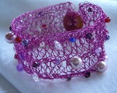 Crochet beaded bracelet/cuff