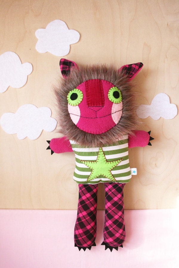 Stipelo the Pink Lion Plush - Featured in STUFFED Magazine