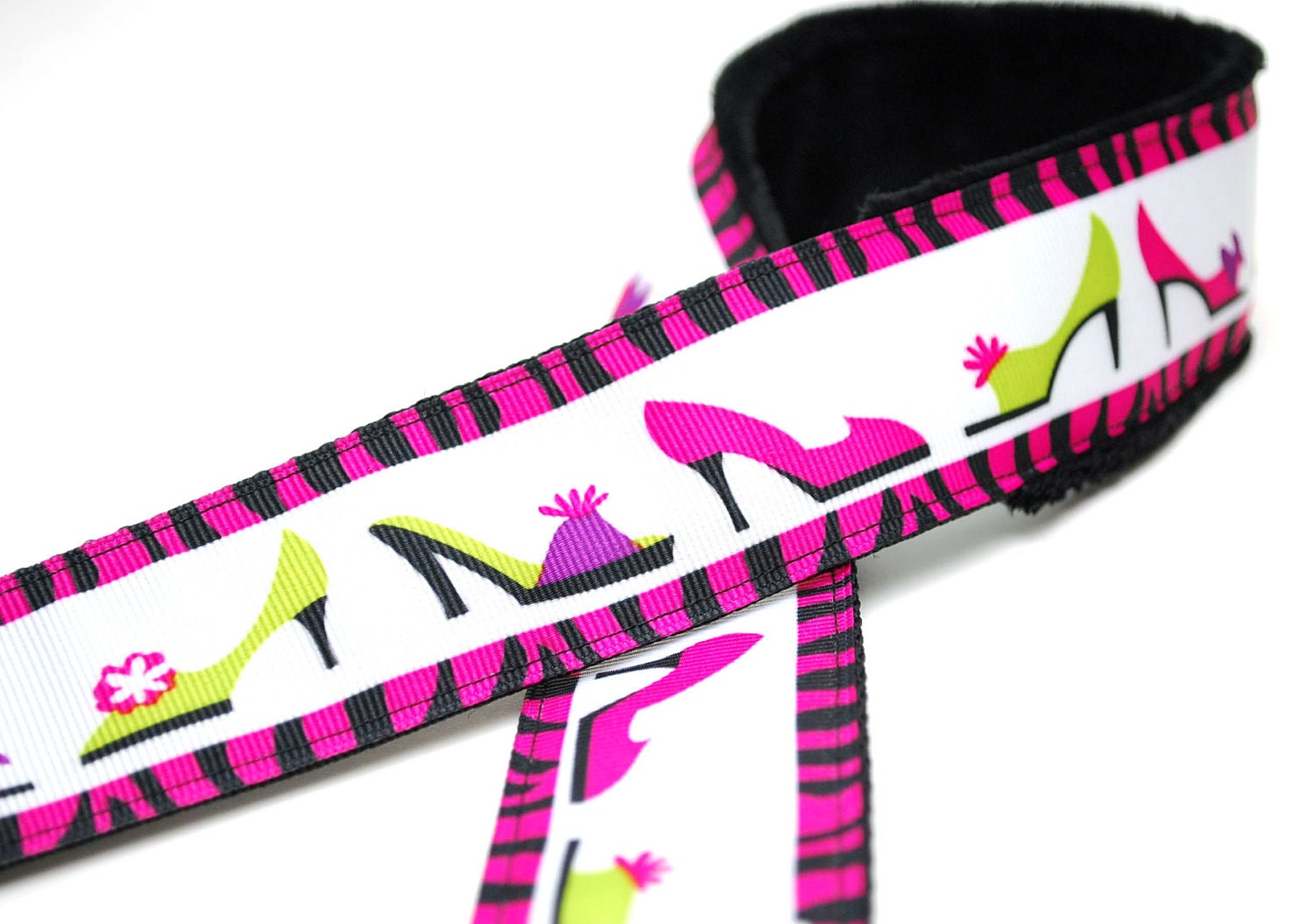 Camera Straps, pink, green, zebra- Classy Heels