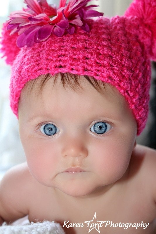 Double Pom Pom hat- great for photo prop