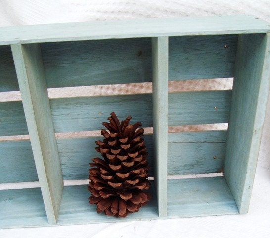Turquoise Wooden Crate- Old fruit container