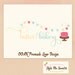 Premade Hand Drawn OOAK Logo - Cake and Flower Bunting Small Business, Sewing Shop Logo Never Resold